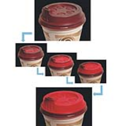 A colour changing disposable beverage lid indicates the temperature of the liquid inside