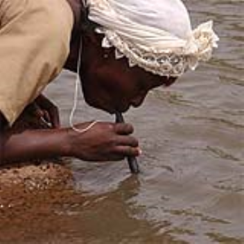 This straw filters the water as it is being sucked through