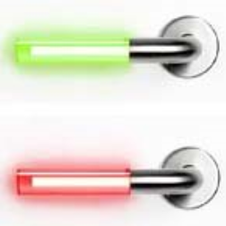 These door handles change from green to red when the room is occupied