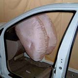 Toyota has developed a new dual airbag system to reduce injury which distributes the impact over the side of you face