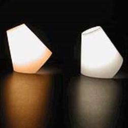 A motion sensor in a lamp creates a new way of turning it on or off, by knocking it from one side to the other