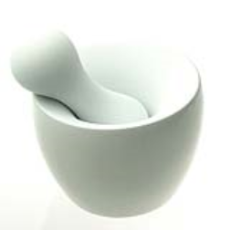 This spice grinder  pestle is shaped to mate the contours of the mortar