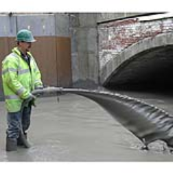 foam concrete which is easier to apply and weighs less