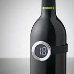 This wine thermometer wraps around a wine bottle like a belt