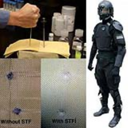 Shear Thickening Fluid is a liquid that has the ability to make ballistic fabrics highly resistant to penetration