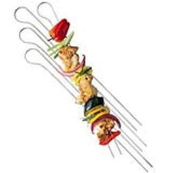 A double skewer has a better grip on the food and makes it easier when turning the skewer