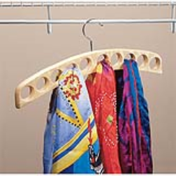 This hanger has holes for hanging scarves