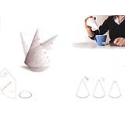 This sugar cone packaging wraps around a sugar pot and makes it easier to pour the sugar. 