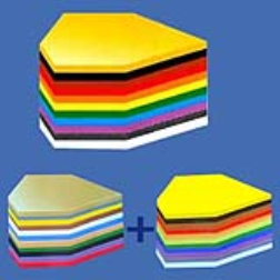 sandwich of thin layers of microscopic and durable particle create a colour code