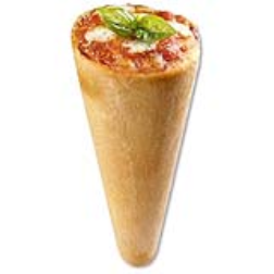 Pizza in the shape of a cone shape is easier for take-away customers