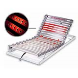 A slatted bed base with perforations has increased ventilation and is lighter in weight