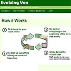 Evolving Vox is a company that rents out furniture to students, saving them the cost of having to buy everything
