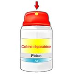 A dosing bottle with no air-intake. The product inside is stored under ideal condition, with no risk of external contamination