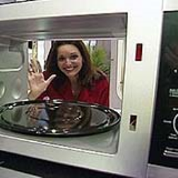 The microwave with two doors will come in handy in dining areas