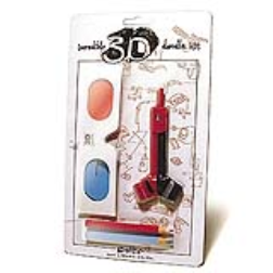 This doodle kit contains 3D glasses and blue and red pencils allowing you to create 3D images