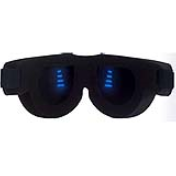 This sleep mask glows emits a blue light that helps you sleep