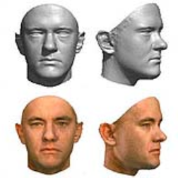The Morphable Face Model captures the variations of 3D shape and texture that occur among human faces
