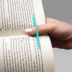 This device helps you to hold open a book with your thumb