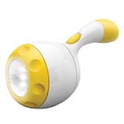 This eco-friendly torch uses a dynamo as power source