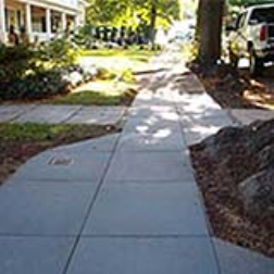 Rubber sidewalks allow air and water to reach the soil below, and can be pulled apart for easy tree and root maintenance