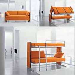The Doc sofa bed has a unique mechanism which transforms it into a bunk bed