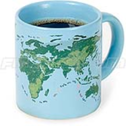 As soon as the mug feels the heat, the land mass begins to disappear before your very eyes