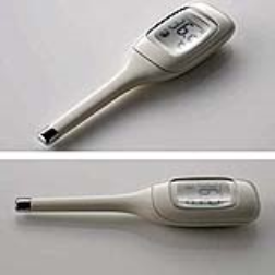 The i-Temp thermometer has a large flat probe for easier handling