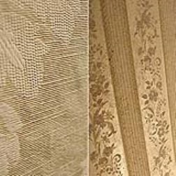 The permanent wall castings are formed with traditional wallpaper prints embossed onto the entire surface