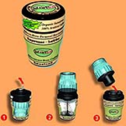 A cup sized package that pressure brews the drink