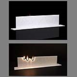 A candle flame which follows a design track