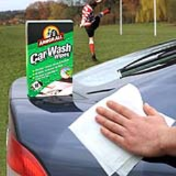 These car wash wipes are impregnated with detergents, waxes and silicones
