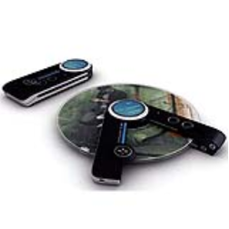 CD player inspired by a butterfly knife