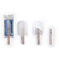 Instead of using a conventional plastic or glass container, the water is simply frozen