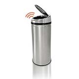 A touchless hands-free automatic lid-opening waste disposal system