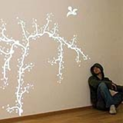 A wallpaper which emits light patterns