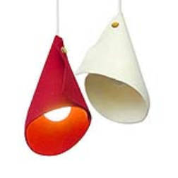 Coron wraps around a hanging bulb like a warm fuzzy blanket, held securely in place with a wooden button