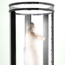 A shower that bathes you in a fog of microscopic droplets