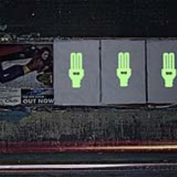 Glow-in-the-dark advertising posters