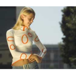 This shirt allows the wearer to exchange the physical sensation of a hug with someone else