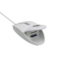 A hollow mouse which hides a port for a memory card