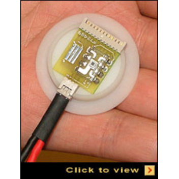 A patch applied to your skin continuously monitors a person's vital signs, and then forwards that information to their doctor's computer via wireless links