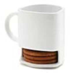 This coffee cup has a place for biscuits