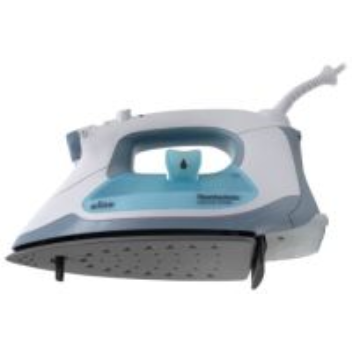 Iron with legs on the bottom lifts itself to prevent burning clothing