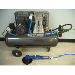 A manifold which redirects the exhausted air from air tools back to the compressor can help turn exhausted air into reusable air