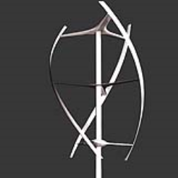 This vertical-axis wind turbine has s-shaped blades and is almost completely silent