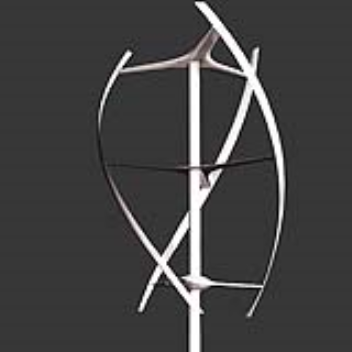 This vertical-axis wind turbine has s-shaped blades and is almost completely silent