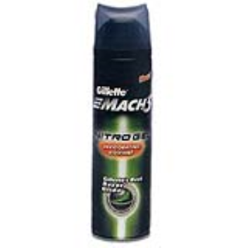 shaving gel which expands and forms foam when released from the can