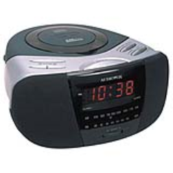 alarm clock with radio and CD player in one system