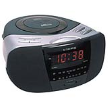 alarm clock with radio and CD player in one system