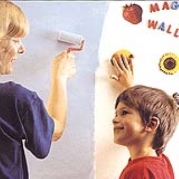 Magnetic paint contains iron dust and will attract magnets